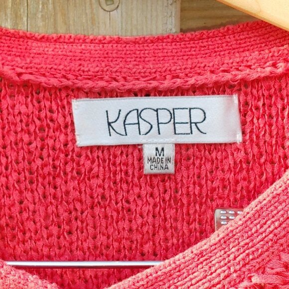 KASPER Blazer Women's Size M Textured Knit Blazer - Picture 2 of 9